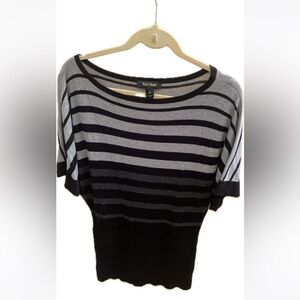 WHITE HOUSE BLACK MARKET STRIPED SWEATER DRESS / TUNIC W/ DOLMAN SLEEVE SIZE XS